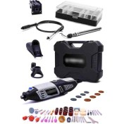 Resim Gri Hortumlu Kalıpçı Mini Taşlama Hobi Gravür Seti 117 Parça Uç 