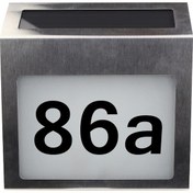 Resim Reedark Güneş Enerjili Led Işıklı Ev Numarası Plakası - Otomatik Sensörlü Su Geçirmez Metal Adres Levhası Gri 