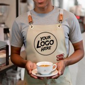 Resim 1 adet Özel Logo ile Kişiselleştirilmiş Polyester Önlük - Dayanıklı 400g/m², Kahverengi Snap Düğmeleri ile, Baristalar, Şefler, BBQ Tutkunları ve DIY Projeleri için Mükemmel, İdeal Tatil Hediyesi, Barista Uniform | Özel Olarak Düzenlenebilir Önlük | Dayanıklı Önlük 