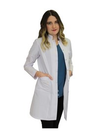 Resim Hakim Yaka Kadın Doktor Önlüğü Hemşire Öğretmen Beyaz Önlük (508603174) 