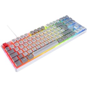 Resim Rampage Yoru Tkl Beyaz\u002Fgri Type-C Bağlantılı Outemu Red Swich Q Mekanik Gaming Oyuncu Klavye Rgb 