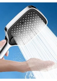 Resim Okyanus Geniş Çoklu Nozzlu Banyo Duş Başlığı Su Tasarruflu Başlık Siyah 