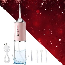 Resim USB Şarj Edilebilir Su Temizleyici, 800mAh Lityum Pil ile, 360° Dönebilen Nozul, 4 Jet Ucu, Hassas Basınç Kontrolü, 3 Temizleme Modu, Derin Diş ve Diş Eti Bakımı için, Ev ve Seyahat Kullanımı 