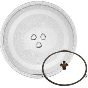 Resim Sagrado Evrensel Mikrodalga Cam Plaka Dayanıklı Mikrodalga Cam Pikap Plakası, Yuvarlak Mikrodalga Plaka Kapağı Değiştirme 24.5cm (Yurt Dışından) 