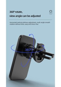 Resim Kablosuz Şarj Aleti Magsafe Araç Içi Manyetik Şarj 15w Peteklik Girişli - Siyah- Tek Ebat 