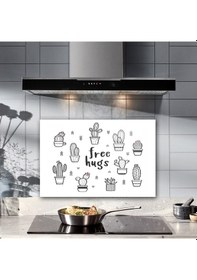 Resim Decorita Free Hugs | Cam Ocak Arkası Koruyucu | 40 cm x 60 