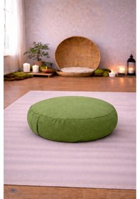 Resim Zafu Yoga Meditasyon Minderi - Yuvarlak Meditasyon Minderi Yeşil 