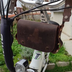 Resim Sumerian Wallet Deri Bisiklet , Motosiklet Çantası Kahverengi ( Deri Kartlık Hediye) 