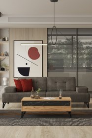 Resim Modalife Avrupa Üçlü Kanepe Yataklı - Antrasit 