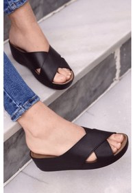 Resim Desy Kadın Ortopedik Taban Şık Konfor Modeli Günlük Terlik Genç Anne Ev Dışarı Terliği Siyah 