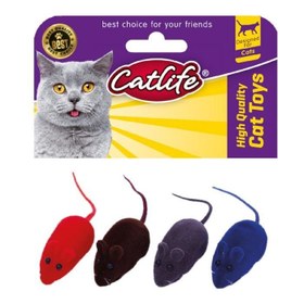 Resim Catlife Fare Şeklinde Peluş Kedi Oyuncağı 4 Adet Renkli 2 Cm 
