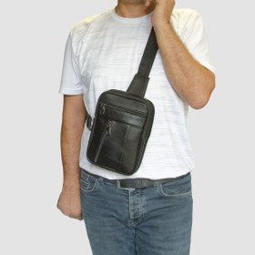 Resim Lederax Hakiki Deri Göğüs Çantası Bodybag LD500 - Siyah 