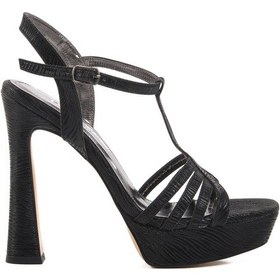 Resim Siyah Kadın Topuklu Sandalet Pc-54504 Z Siyah 