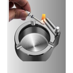 Resim Yuvarlak Çakmaklı Küllük Dayanıklı Metal Yapı 