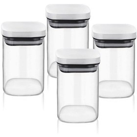 Resim Thn Cam Kavanoz - Cam Erzak Saklama Kavanoz 4 Lü Set 300 Ml.borosilikat Cam 