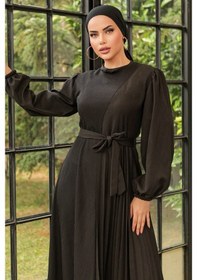 Resim Bestenur Ferin Tesettür Elbise 776 - Siyah 