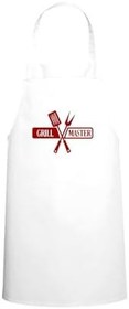 Resim Grill Master Yazı Özel Baskılı Chef Mutfak Önlüğü Beyaz 