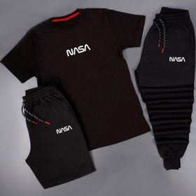 Resim trendypassion 3'lü Unisex Nasa Baskılı Eşofman Takımı Kombini 