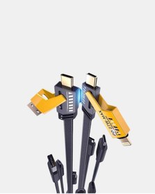 Resim Depomıx 65w 4 Ü 1 Arada Örgülü Hızlı Şarj Kablosu Usb-c Usb-a Çoklu Şarj Dalı 