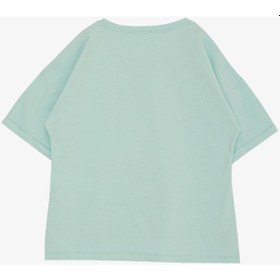 Resim Breeze Kız Çocuk Tişört Smile Yazı Baskılı Taşlı 9-16 Yaş, Su Yeşili-su Yeşili Su Yeşili 