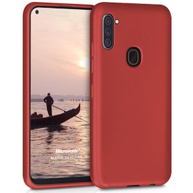 Resim Matte Silicone Samsung Galaxy M11 Kılıf Kırmızı 