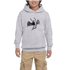 Resim Zepplin Giyim Led Zeppelin Icarus Angel Gri Çocuk Kapşonlu Sweatshirt Gri 