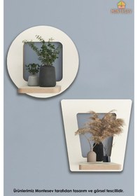 Resim Ahşap Dekoratif Duvar Rafı 2 Li Set Mts-258 Beyaz 