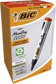 Resim BIC Intensity Marker 2000 Yuvarlak Uçlu Permanent Markör, Kırmızı, 12'li Kutu, 1.7 mm Sağlam Uç, Hızlı Kuruyan Mürekkep 