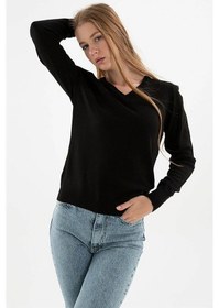 Resim Fashion Friends Kadın Kazak Siyah 23k0244k1 24ke21000002 E2105 Siyah 