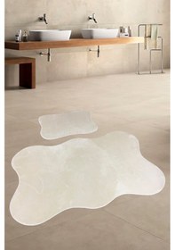 Resim Anatolia 2'li Vizon 80x140 + 50x70 Cm Büyük Ebat Banyo Paspası Vizon 