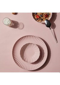 Resim Kütahya Porselen Bone Luz Form 24 Parça 6 Kişilik Yemek Takımı Pearl Br.pembe P171 