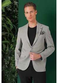 Resim Efor Comfort Fit Kırçıllı Dokuma Pamuklu Casual Gri Ceket C 665 Gri 