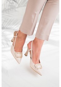 Resim Beauty Kadın Yüksek Topuklu Stiletto Abiye Ayakkabı Bej 