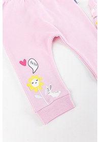 Resim Gökkuşağı Desenli 2'li Kız Bebek Tek Alt Pantolon Takım 001 