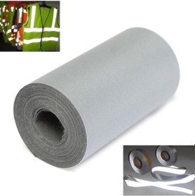 Resim Gümüş Gri 1 Adet Gümüş Reflektif Bant Güvenlik Şeridi Dikiş Gri Sentetik Kumaş Gümüş Uyarı Bandı Reflektif Şerit Uyarı Bandı 10mm 3m 