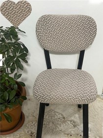 Resim Bohem Sandalye Kılıfı Yeni Model Sandalye Örtüsü Jakarlı Tuğla Desen 1 Adet Vizon 