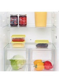 Resim 3 Lü Set Saklama Kabı Sarı Renk Meridyendukkan Çok Amaçlı Özelliği 0.6 Lt 3adet Sarı Kapak Sarı 