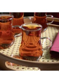 Resim Perotti Dem 15530 Borosilikat Çay Bardağı Seti 6'lı Şeffaf 