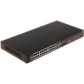 Resim Dahua S3226-24et-240, 24 Port, Megabit, Poe 240w, 2 Port Gigabit Uplink, 2 Port Gigabit Combo Sfp, Longe Range 250mt, Yönetilemez, Rack Mount Switch 