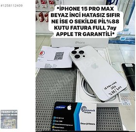 Resim Apple iPhone 15 Pro Max İkinci El TR | 256 GB | Beyaz 