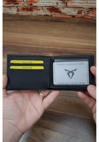 Resim Vanilla Collection Erkek Cüzdan Timsah Derisi Basklı 10 Kart Cepli Modern Tasarım Siyah Renk Siyah 