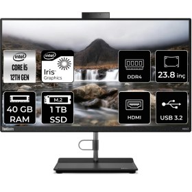 Resim Lenovo Thinkcentre Neo 30A i5 1240P All In One Bilgisayar 40GB RAM 1TB SSD 23.8" FHD FreeDOS + Per4 USB 12B0002CTXP338 