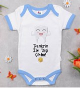 Resim Bitmeyen Kartuş Bk Kids Kişiye Özel Mavi Bebek Body Zıbın - Model 92 