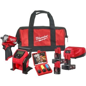 Resim Milwaukee Akülü Kömürsüz Lastik Şişirme Seti M12fpp2bn-423b 