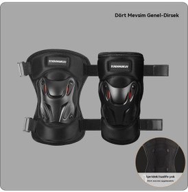 Resim Jokmae Bisiklet Diz Pedi - 4 Mevsim Sert Kabuk Dirsek Koruyucu Kırmızı-siyah Diğer 