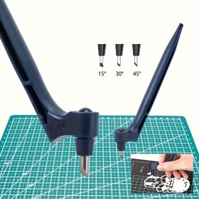 Resim 4 parça/set El Sanatları Kesme Araçları, Üç Döner Bıçaklı El Sanatları Bıçağı Paslanmaz Çelik El Sanatları Bıçağı Hobi Bıçağı Şablon Vinil Scrapbook Sanat Kesme Aracı 