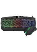 Resim Preo KMG01 RGB Aydınlatma Kablolu Klavye Mouse Set Optik 