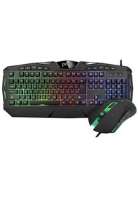 Resim Preo KMG01 RGB Aydınlatma Kablolu Klavye Mouse Set Optik 