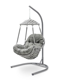 Resim Gardemo Osaka Tekli Rattan Salıncak Dış Mekan Bahçe Balkon Ve Teras Salıncağı Gri 