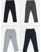 Resim Siyah-lacivert Gri-antrasit Kalın Pamuklu Beli Lastikli Yan Cepli 4'lü Erkek Çocuk Eşofman Altı 001 